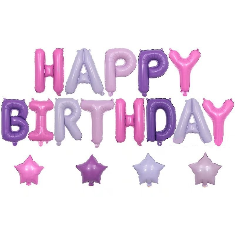 Bóng chữ Happy birthday - Bóng chữ chúc mừng sinh nhật - Happy birthday balloon - Bóng chữ các màu vàng, bạc, hồng, xanh