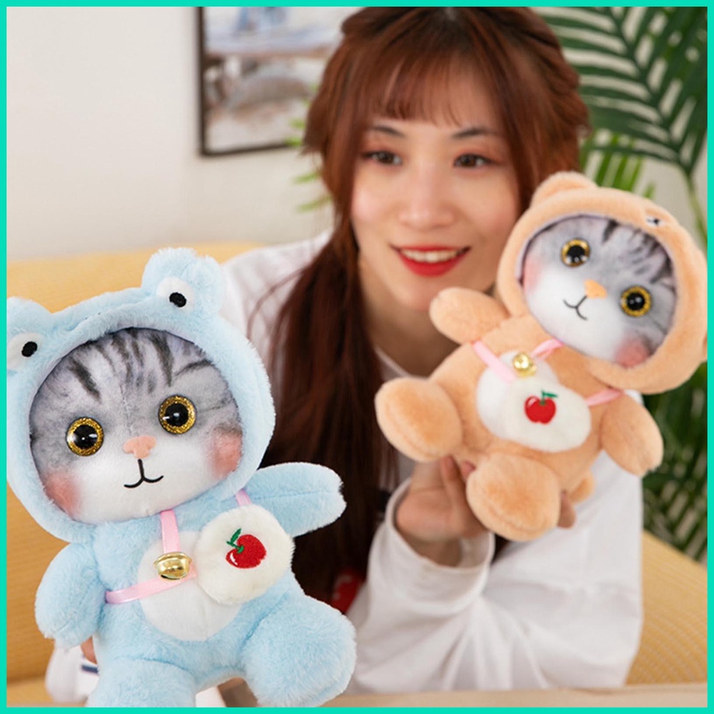 Đồ chơi nhồi bông Hình Mèo Dễ Thương Có Túi Đựng