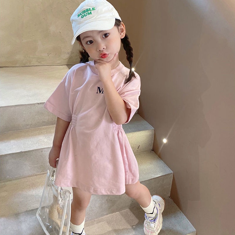 Đầm Công Chúa Mùa Hè Tay Ngắn Dáng Rộng Chữ A Kiểu Hàn Quốc Cho Bé Gái