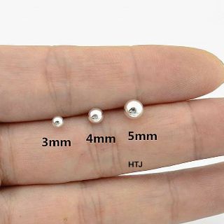 Bông tai nụ chấm tròn bạc ta