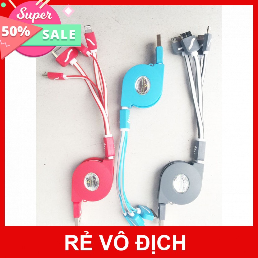 [Hot]-BỘ CÁP SẠC 4 ĐẦU DÂY RÚT ĐA NĂNG - BỘ CÁP SẠC 4 ĐẦU