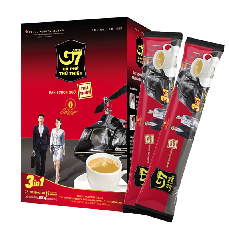 Cà phê hòa tan G7 3in1 - Trung Nguyên Legend - Hộp 288gr