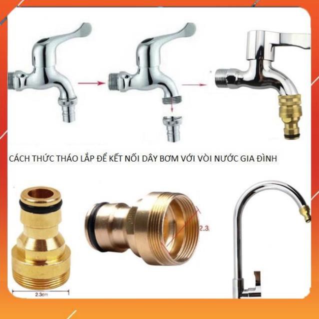 Bộ dây vòi xịt nước rửa xe, tưới cây ✔,tăng áp 3 lần,loại 3m,5m 206318 đầu đồng, cút đồng,nối đồng+  mở chai