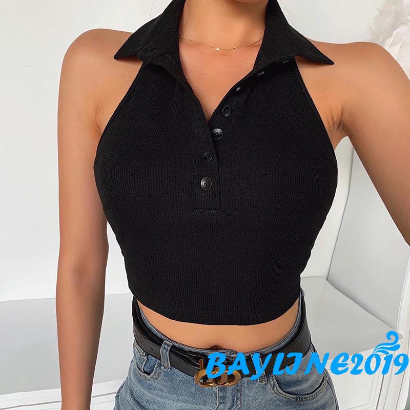 Áo Lửng Không Tay Cổ Tim Phong Cách Quyến Rũ Cho Nữ