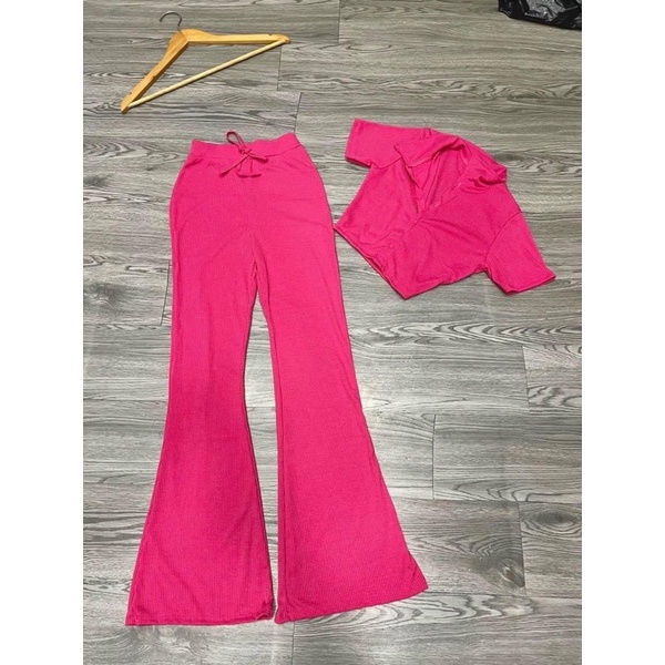 Set quần dài áo croptop