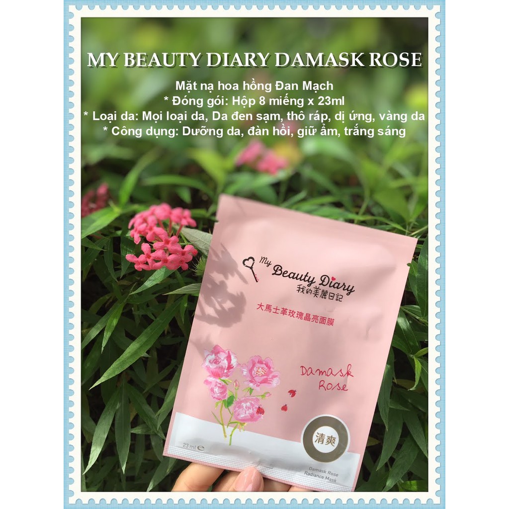 Mặt Nạ My Beauty Diary Hoa hồng - Damask rose ( 8 miếng/hộp )