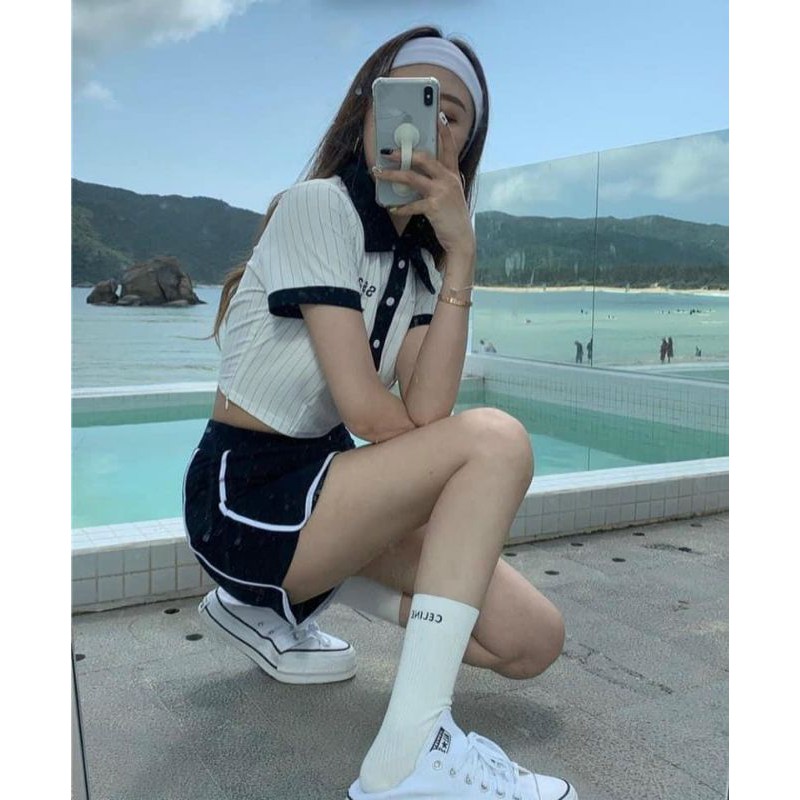 Chân váy chữ a viền có quần trong