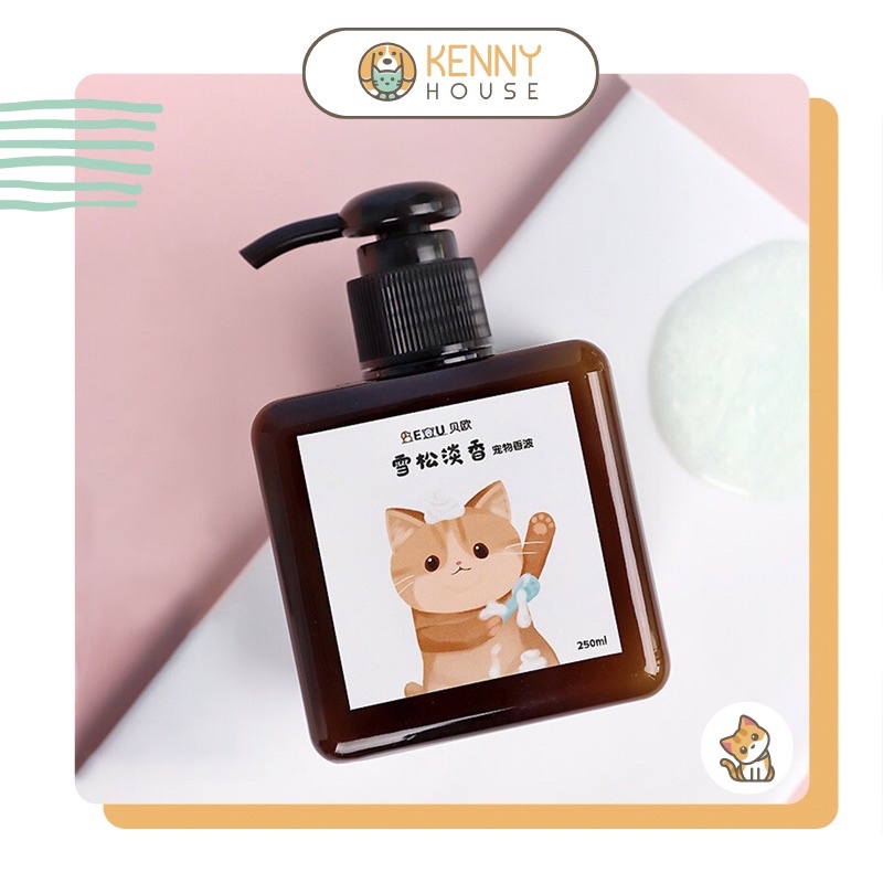 [Giá dùng thử] Sữa tắm cao cấp cho mèo Beou 250ml chai siêu dễ thương, tiện bỏ túi đi du lịch cực kì