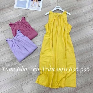 [Yến Trần] Váy đũi yếm - Maxy đũi chất đũi lụa hàng đổ shop