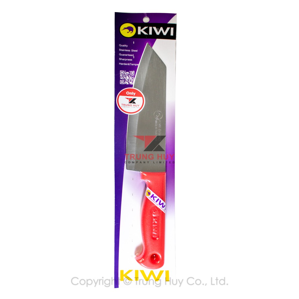 Dao nhà bếp 7" mũi nhọn cán nhựa đỏ Kiwi R173P