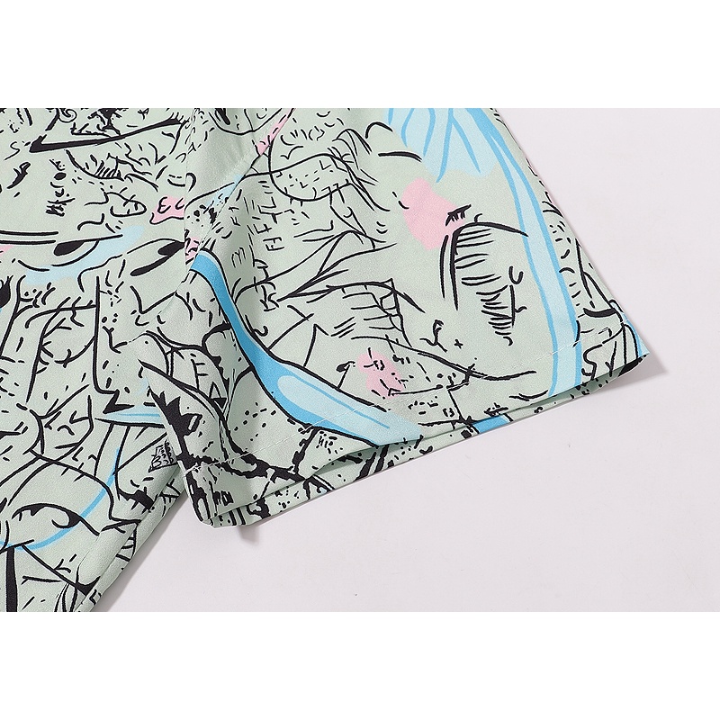 Áo Sơ Mi In Họa Tiết Graffiti Màu Sắc Phong Cách Vintage Thời Trang