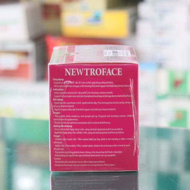 Newtroface Vitamin B1-B6-B12 – Hỗ trợ giảm triệu chứng thiếu máu , tăng sức đề kháng (100 viên)