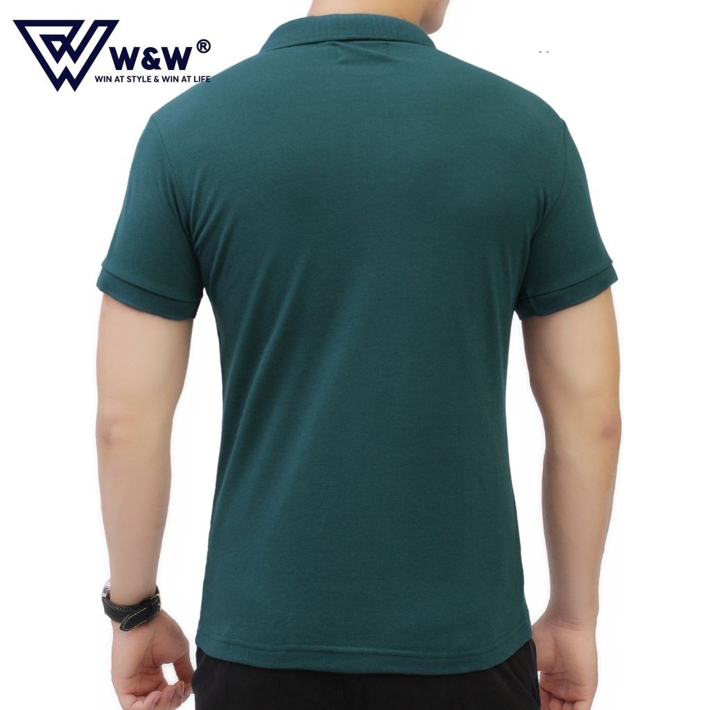 Áo Thun Polo Nam W&W Dáng Slim Fit- Cổ Áo Không Chân Ngắn Tay Màu Trơn Chất Liệu Thoáng Mát, Thấm Hút Tốt POLO10