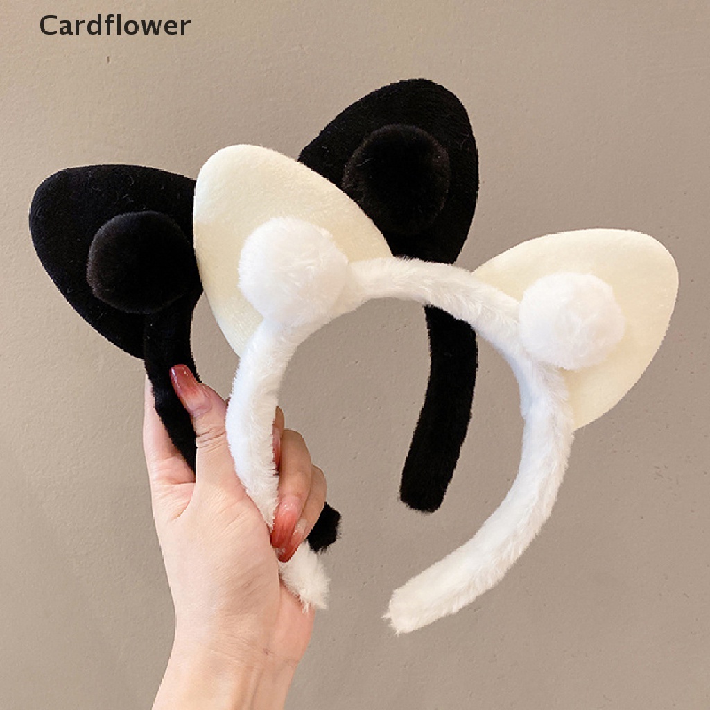 &lt; Cardflower &gt; Kẹp Tóc Rửa Mặt Hình Tai Mèo Bằng Lông Nhung Dễ Thương Thanh Lịch Và Tinh Tế Dành Cho Bạn Nữ