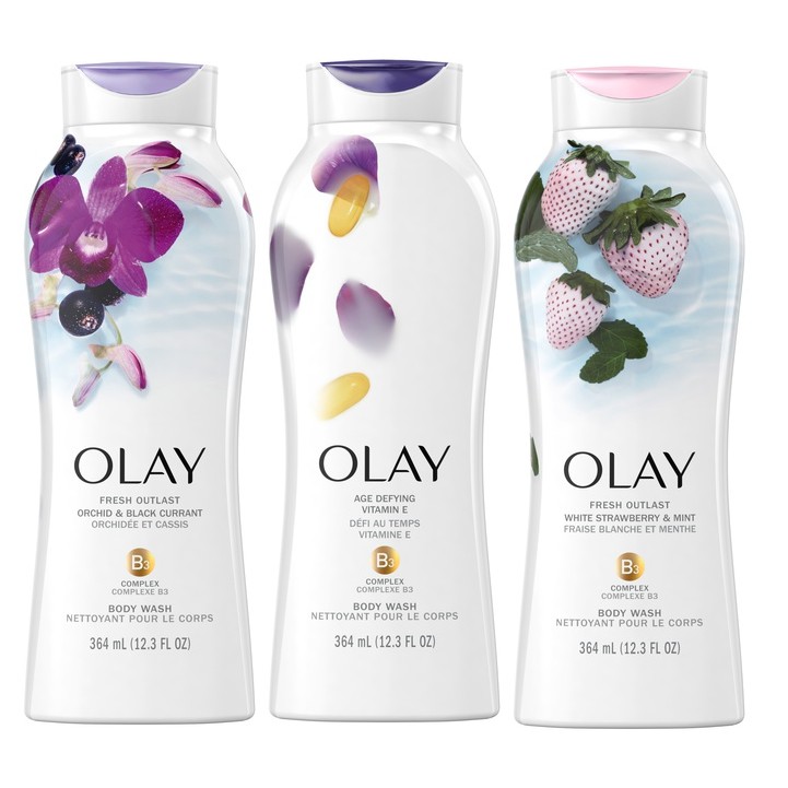 Bộ Đôi Sữa tắm Olay dưỡng da nhiều mùi hương 364ml/chai