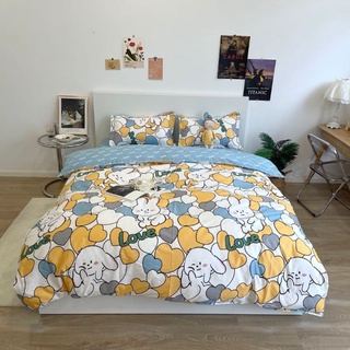 Bộ Chăn Ga Gối Thỏ Trắng Cotton Poly Nhập Khẩu