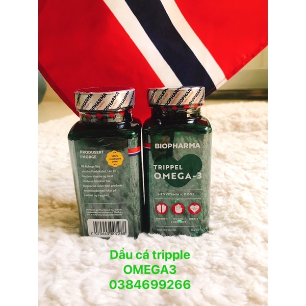 Combo 2 lọ Dầu Cá Omega3 Tripple Biopharma Nauy mẫu và date mới (Hôp/144Viên)