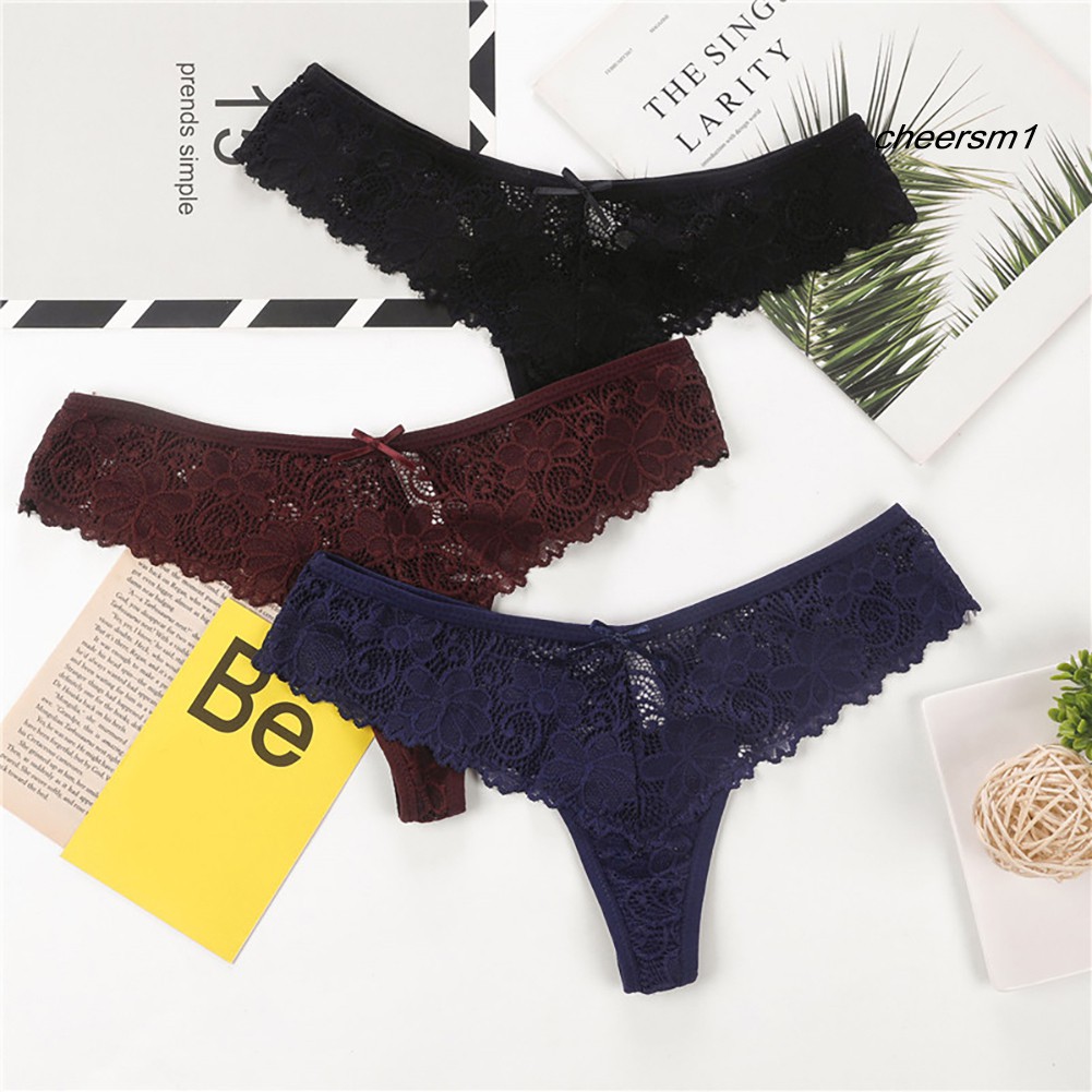 nội y bộ đồ lót Fashion Women Sexy Solid Color Elastic Ultrathin G-String Underwear Lace Thongs | BigBuy360 - bigbuy360.vn