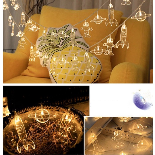 Dây đèn LED 1.5m hình phi hành gia ngoài trời trang trí nhà cửa