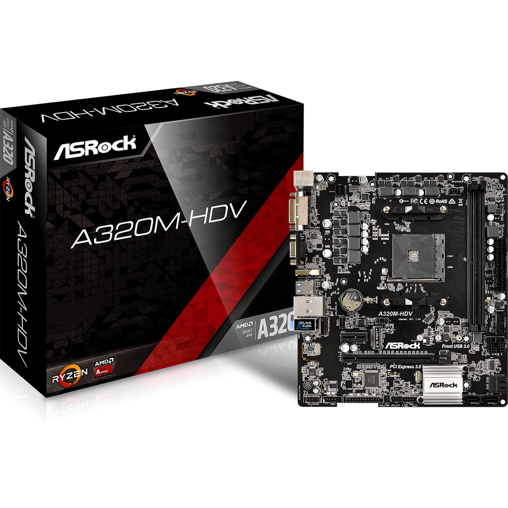 Bo mạch chủ máy tính Asrock A320M DVS (R 4.0)_ 90-MXB9M0-A0UAYZ