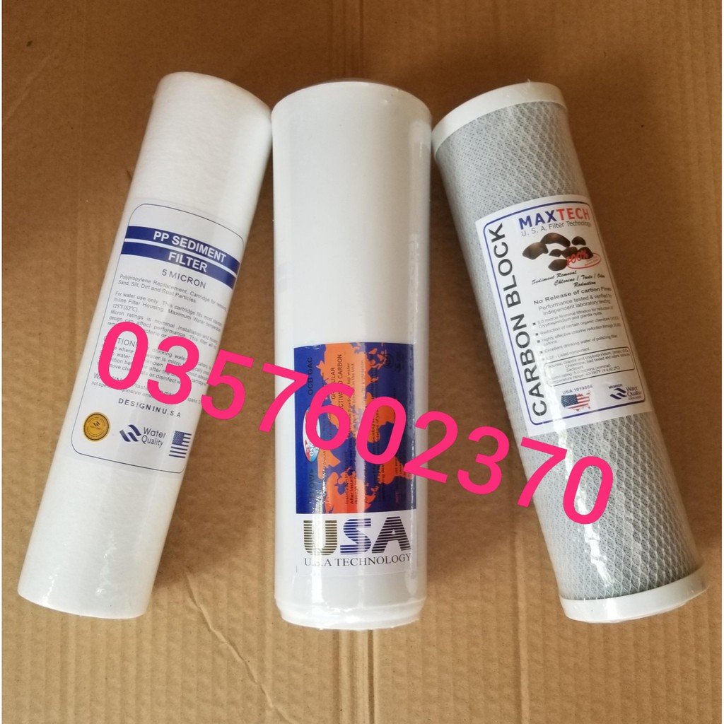 [FREESHIP 99K]_COMBO Bộ lọc nước sinh hoạt 3 cấp 30C3 Trong và Bộ 3 lõi lọc nước số 1 2 3 10INCH