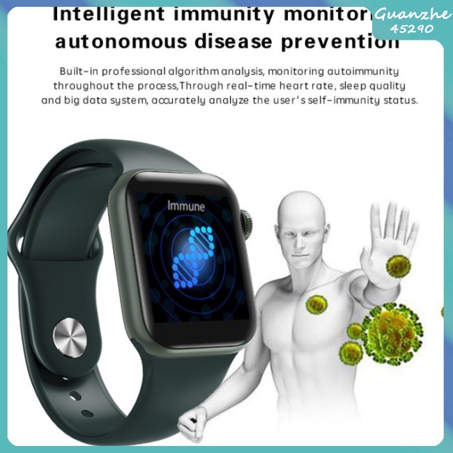 【GZ】 W58 PRO Smart Watch Body Temperature Blood Pressure Heart Rate Immunity Monitoring Bluetooth Bracelet