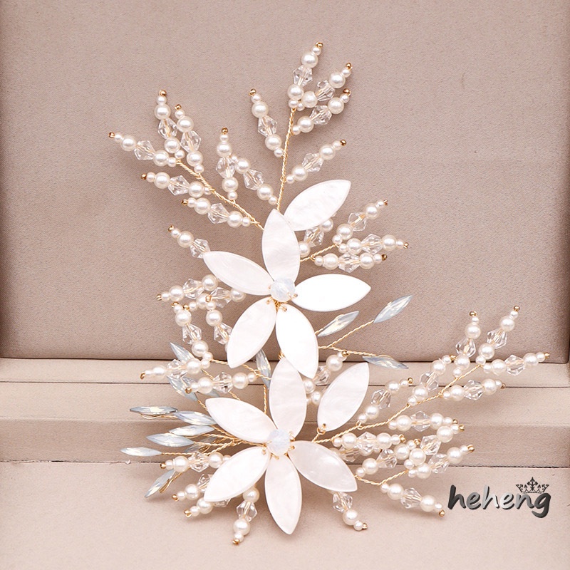 Kẹp Tóc Hình Hoa Đính Đá Lấp Lánh Thời Trang Cho Cô Dâu