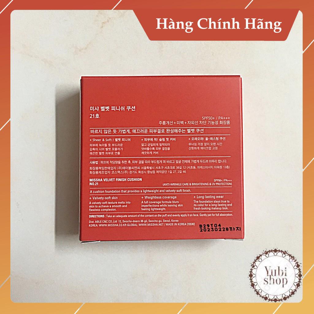 Phấn Nước Hàn Quốc Mỏng Mịn, Che Phủ Tốt, Lâu Trôi Missha Velvet Finish Cushion Spf50+ Pa+++ Chính Hãng - KM - CS | BigBuy360 - bigbuy360.vn