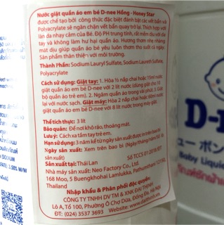Nước giặt quần áo em bé Dnee