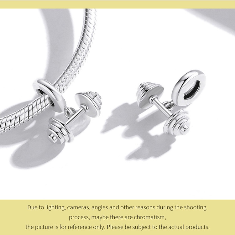 Phụ kiện vòng tay BAMOER SCC2052 Bạc Sterling 925 hình thanh tạ hợp thời trang thích làm thủ công