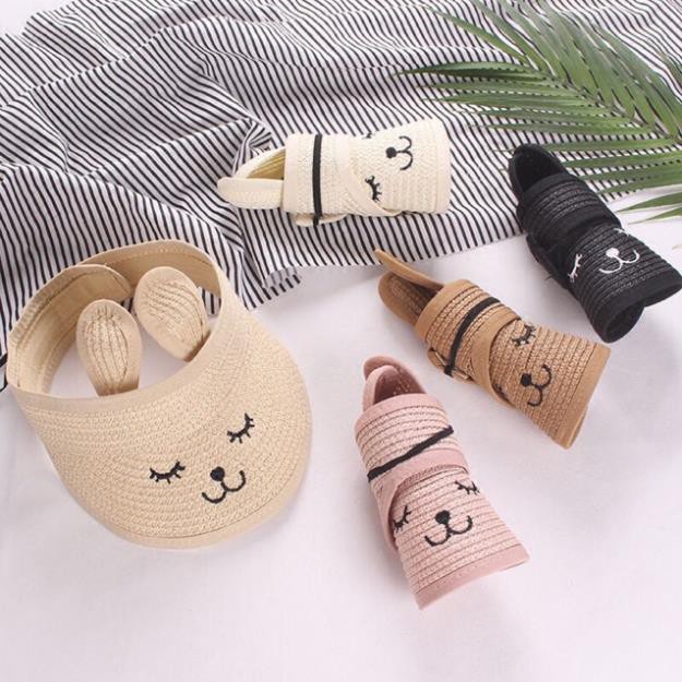 Mũ Cói Tai Thỏ Cho Bé Gái