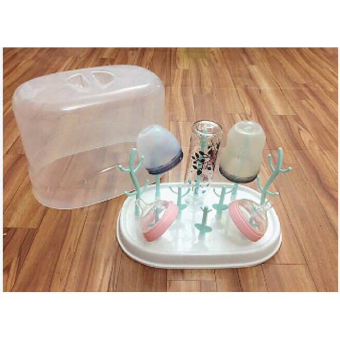 Giá úp bình  có nắp đậy cho bé