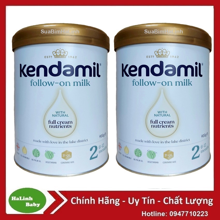 [Nhập mã SUABIM123 giảm 30k] Combo 2 Lon Sữa Kendamil số 1.2.3 900g mẫu mới [Date 2023]