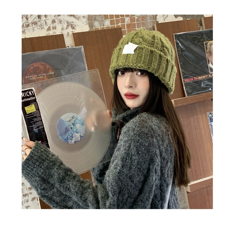 Mũ len rộng vành màu xanh lá phong cách Hàn Quốc thời trang thu đông cho nữ