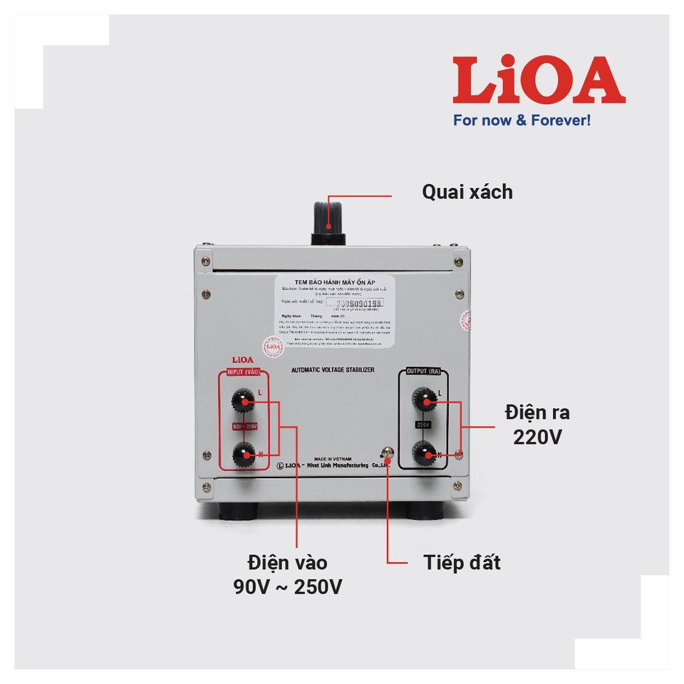 Ổn Áp 2KVA 1 Pha 2KW 2000W Lioa DRI-2000 II Điện Vào Dải 90V-250V, Điện Ra 220V & 110V Chính Hãng Giá Tốt Nhất