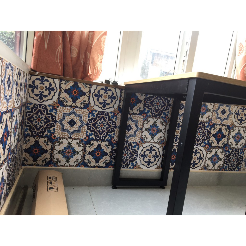 Decal gạch bông vintage, dán tường nhà tắm nhà bếp chống nước chống nhiệt sẵn keo - Mã C76