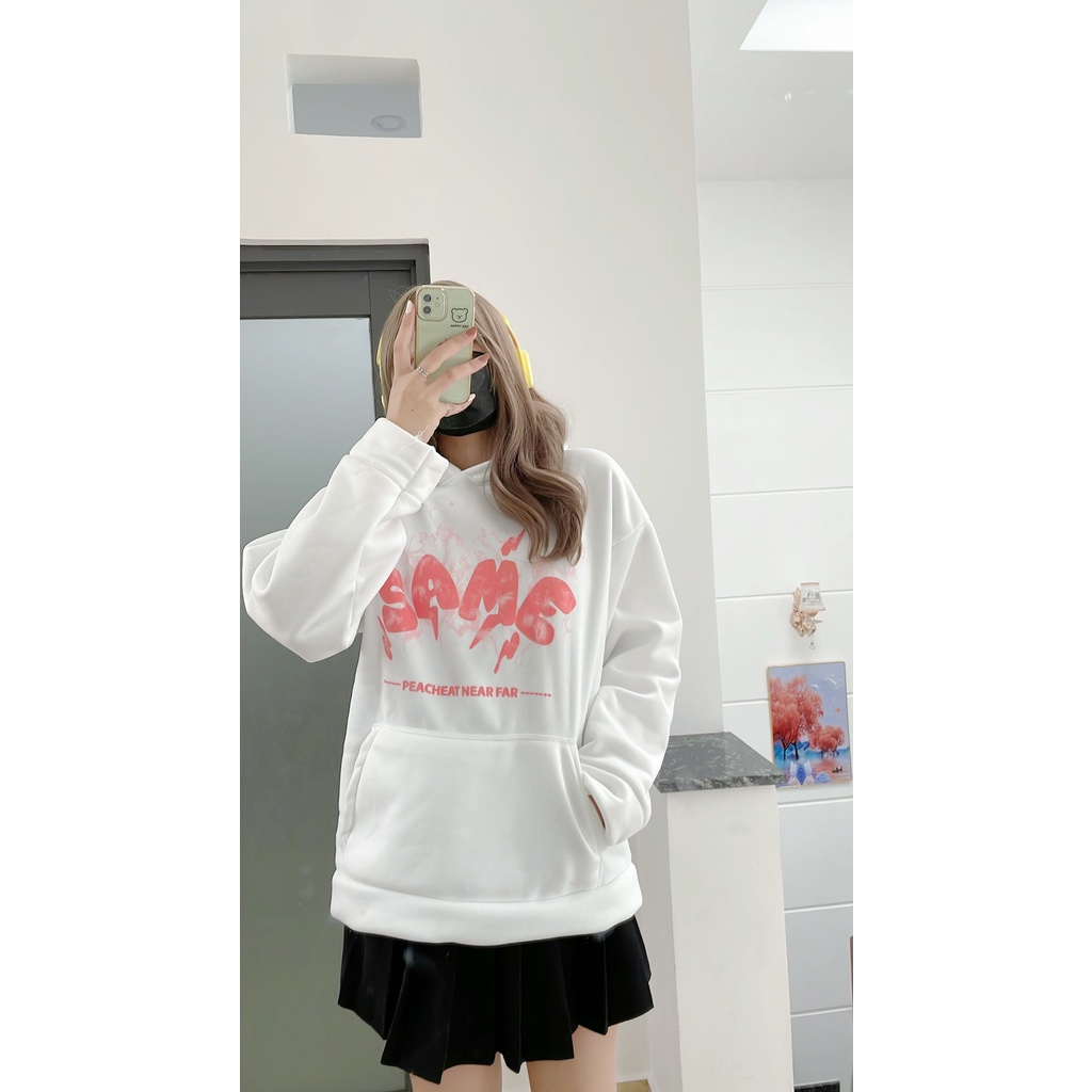 ÁO HOODIE UNISEX CHỮ `SAME` NẶNG GẦN 1KG CÓ NÓN CÓ SỪNG HÀNG CAO CẤP