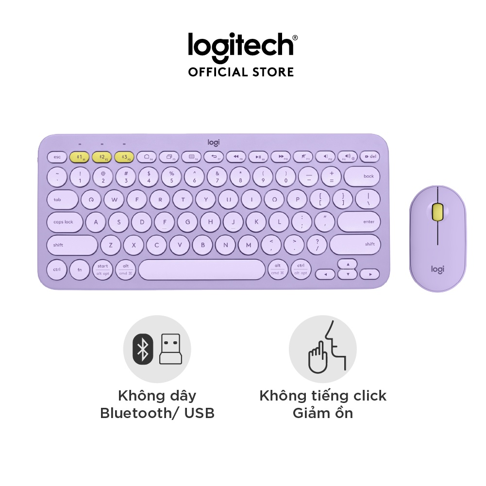 Combo chuột phím Bluetooth Logitech K380 & M350 - yên tĩnh, kết nối đa thiết bị | BigBuy360 - bigbuy360.vn