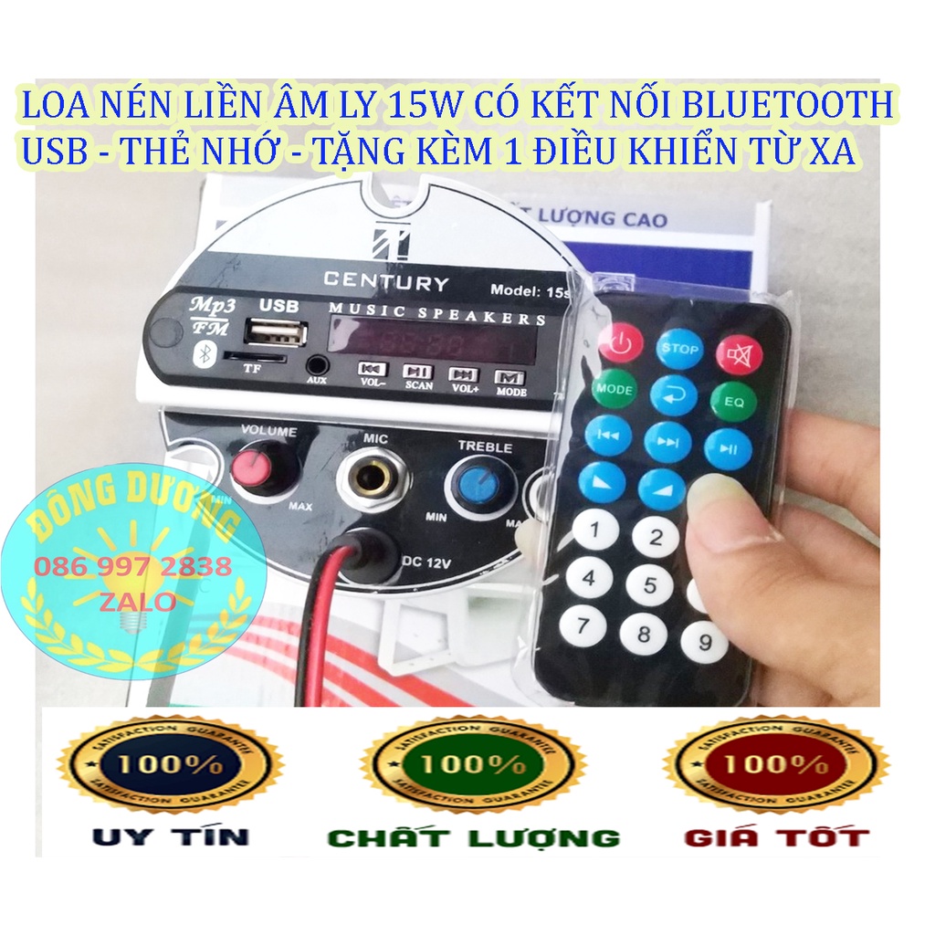 LOA NÉN LIỀN ÂM LI 12V - CÓ THẺ NHỚ, CẮM MICRO CÓ BLUETOOTH