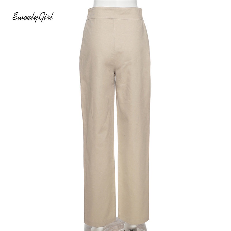 Quần Dài Ống Rộng Lưng Thấp Màu Trơn Thời Trang 2022 Dành Cho Nữ