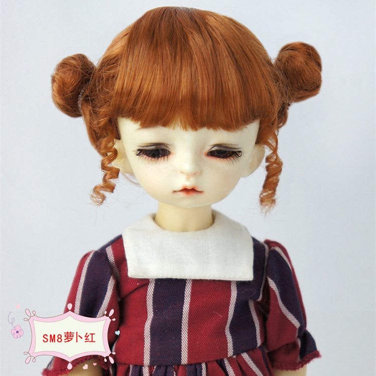 【Doll Wig】3-9inch BJD Ob11 baby ceramic doll wig with mohair wig "Little Nezha" (JD466)