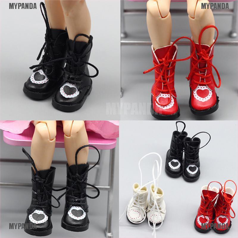 Đôi giày bốt da PU tỷ lệ 1/8 cho búp bê mô hình BJD 1/6 độc lạ
