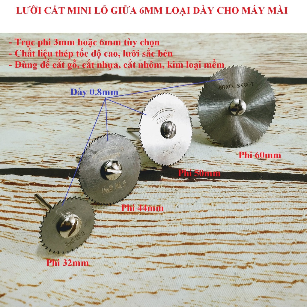 SV Lưỡi cắt mini bằng thép tốc độ cao loại dày cho máy mài khuôn trục 3mm