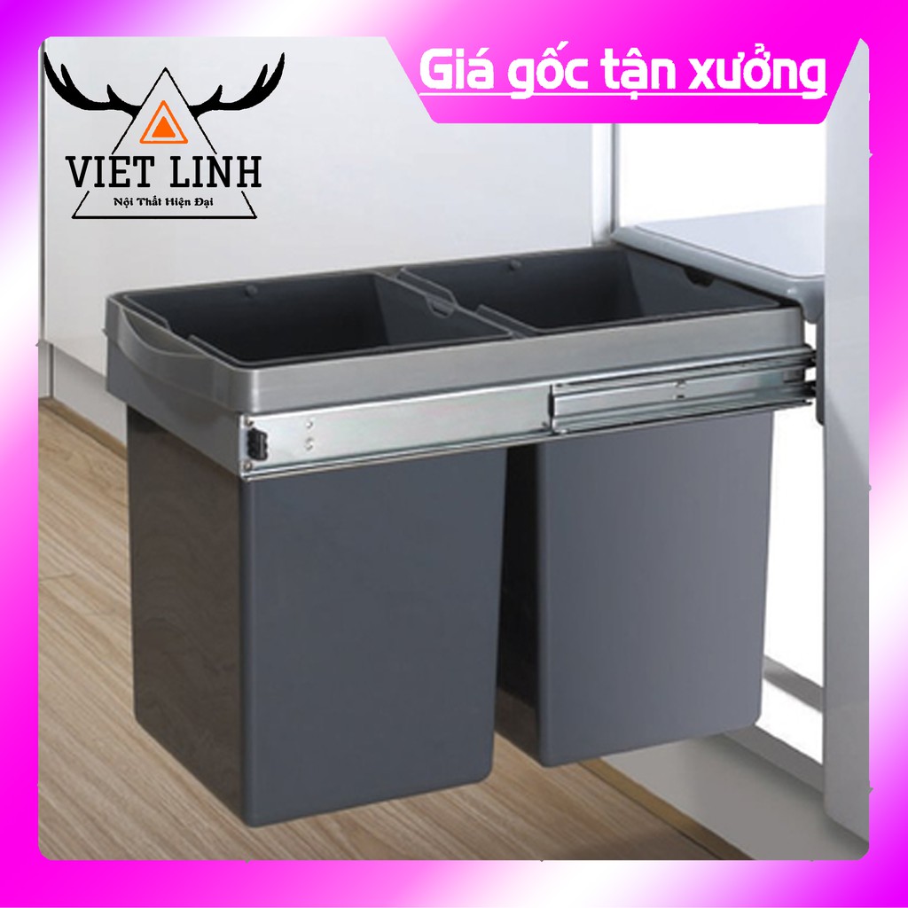 [CHÍNH HÃNG GIÁ XƯỞNG] Thùng Rác 2 Ngăn Cao Cấp Âm Tủ