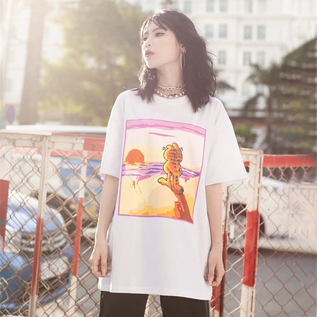 Áo Thun Garfield Cat Màu Trắng