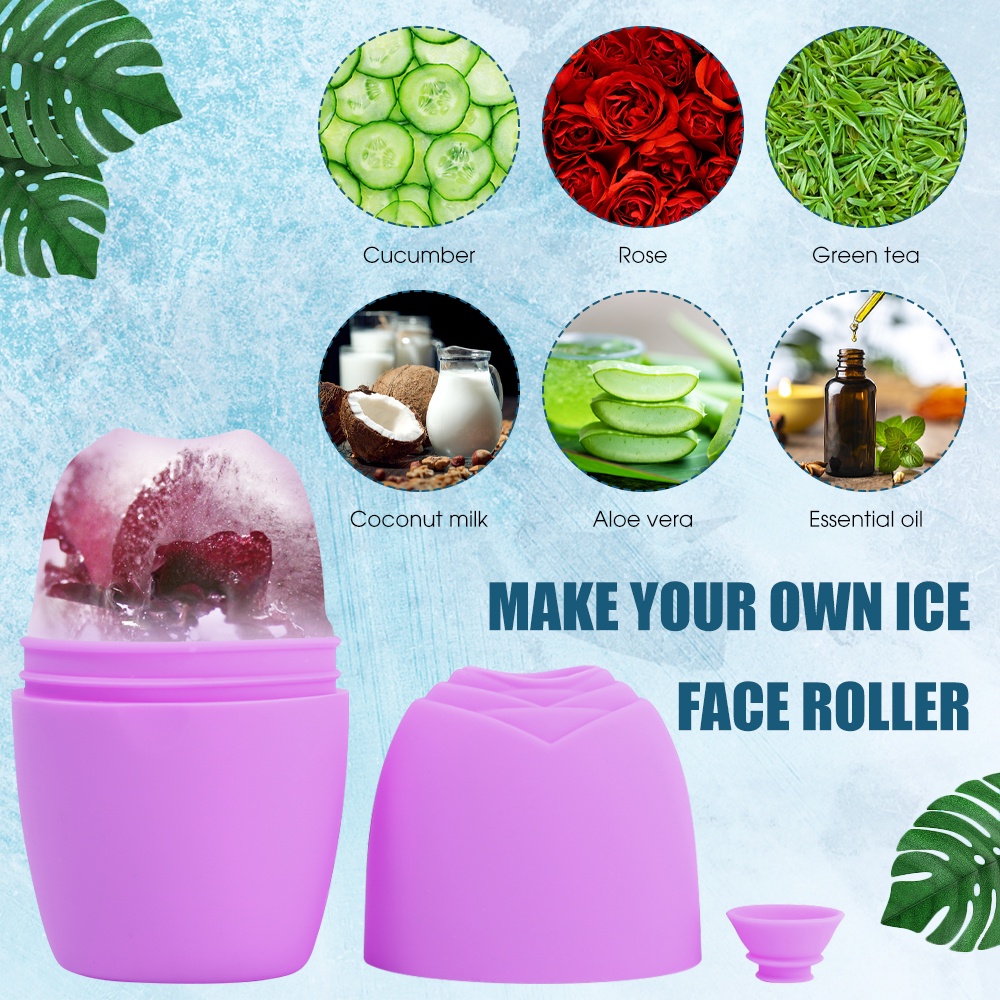 Cây Lăn Đá Bằng Silicone Cấp Thực Phẩm Tái Sử Dụng Được Làm Dịu Da Mặt / Dụng Cụ Làm Sáng Da Đa Năng