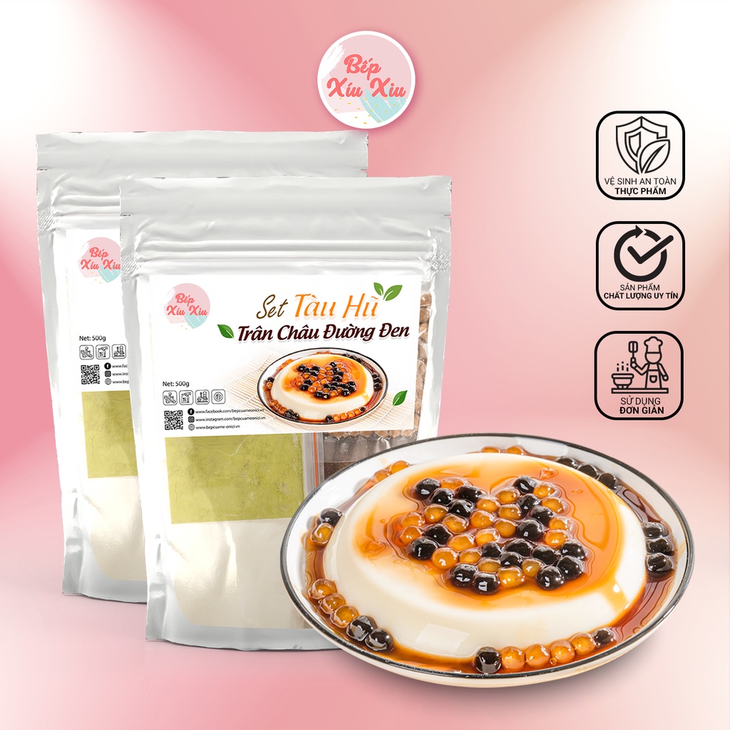 Tàu hủ trân châu đường đen singapore BẾP XÍU XIU Set nguyên liệu nấu 10-12 chén