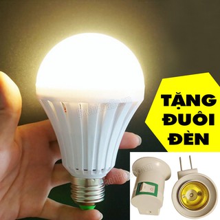 Bóng đèn tích điện cảm ứng 9W ánh vàng chống cận + Tặng chui đèn