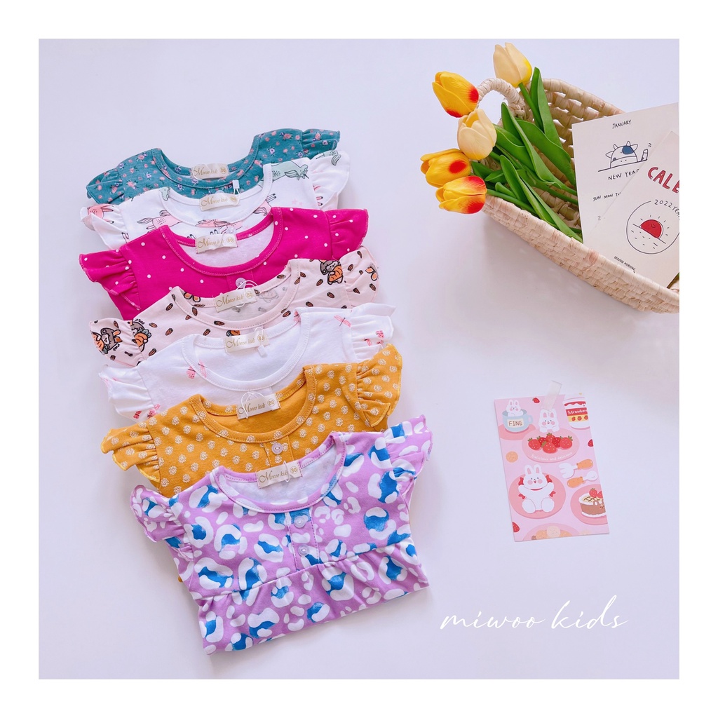 Đồ bộ cho bé gái dài tay Miwoo đồ ngủ bé gái 1 2 3 4 5 tuổi - SGDB