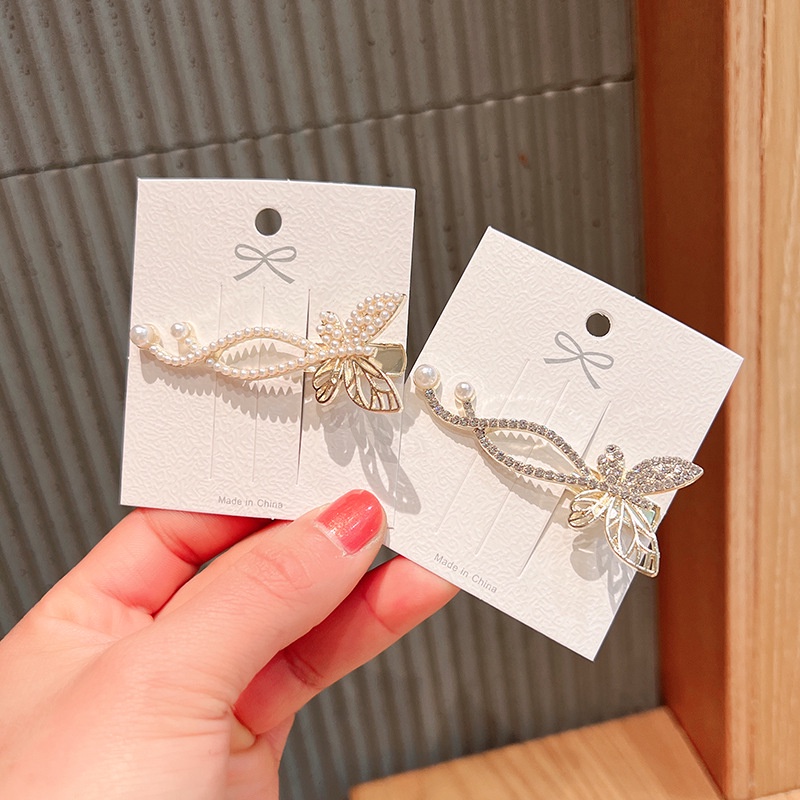 Kẹp Tóc Hình Bướm Đính Ngọc Trai Phong Cách Hàn Quốc Mới